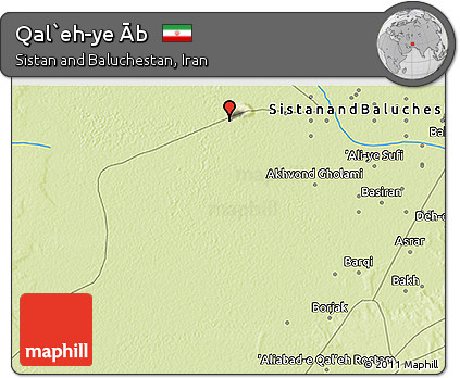 Physical 3D Map of Qal`eh-ye Āb