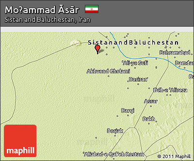 Physical 3D Map of Moḩammad Āsār