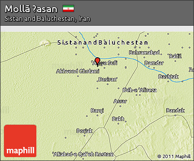 Physical 3D Map of Mollā Ḩasan