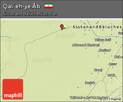 Physical 3D Map of Qal`eh-ye Āb