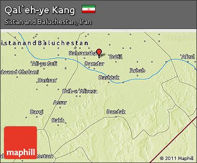 Physical 3D Map of Qal`eh-ye Kang