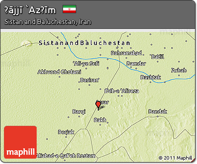 Physical 3D Map of Ḩājjī `Az̧īm