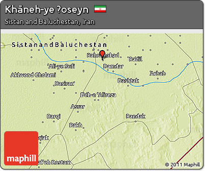 Physical 3D Map of Khāneh-ye Ḩoseyn