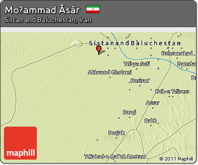 Physical 3D Map of Moḩammad Āsār
