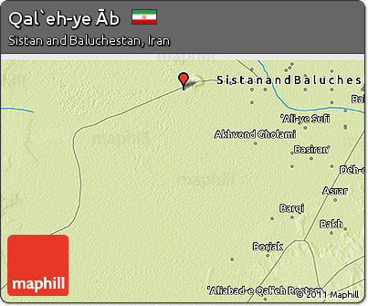 Physical 3D Map of Qal`eh-ye Āb