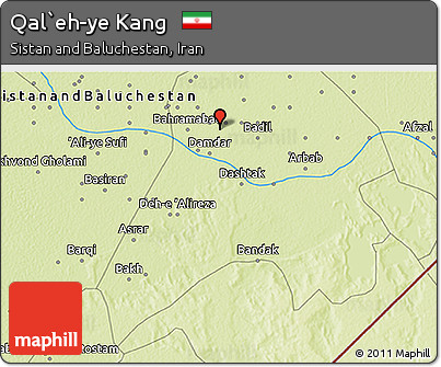 Physical 3D Map of Qal`eh-ye Kang