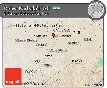Satellite 3D Map of Deh-e Karbalā'ī `Alī