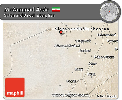 Satellite 3D Map of Moḩammad Āsār