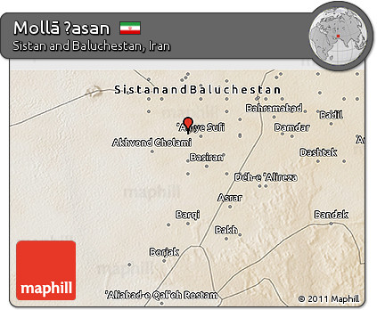 Satellite 3D Map of Mollā Ḩasan