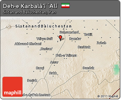 Satellite 3D Map of Deh-e Karbalā'ī `Alī