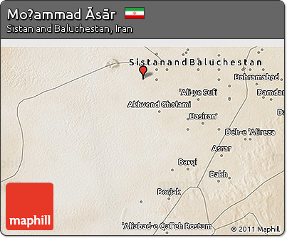 Satellite 3D Map of Moḩammad Āsār