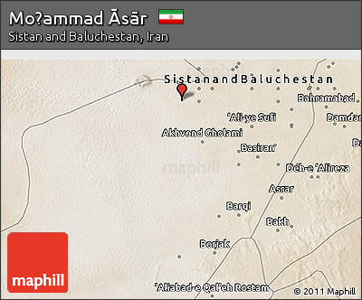 Satellite 3D Map of Moḩammad Āsār