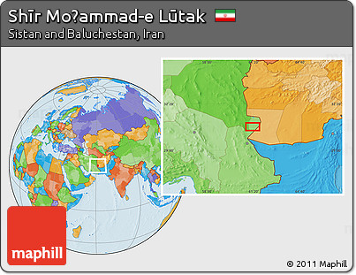 Political Location Map of Shīr Moḩammad-e Lūtak