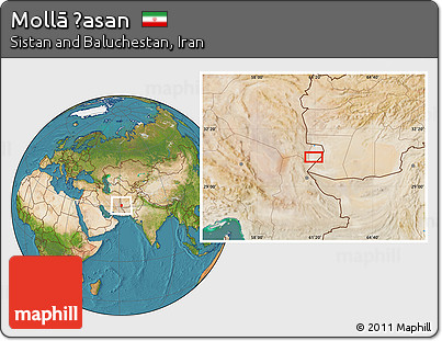 Satellite Location Map of Mollā Ḩasan
