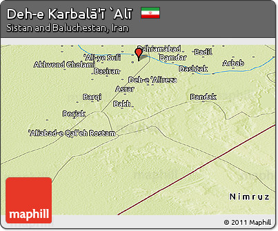 Physical Panoramic Map of Deh-e Karbalā'ī `Alī