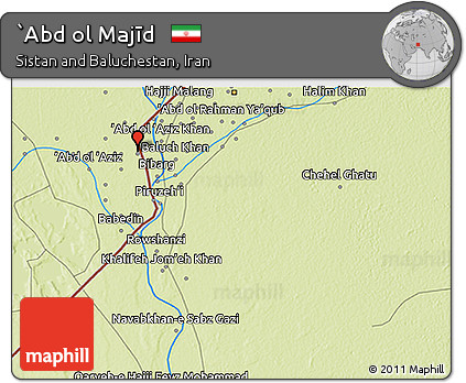 Physical 3D Map of `Abd Ol Majīd