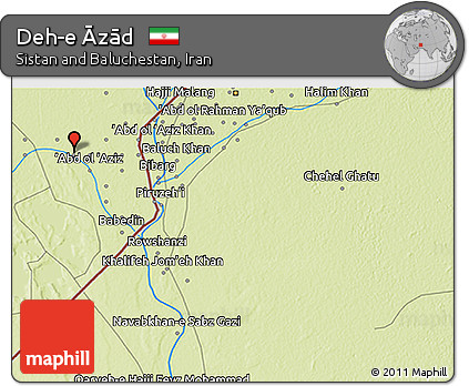 Physical 3D Map of Deh-e Āzād