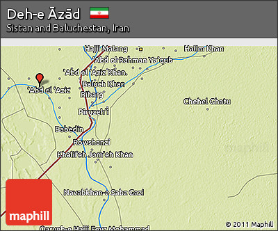Physical 3D Map of Deh-e Āzād