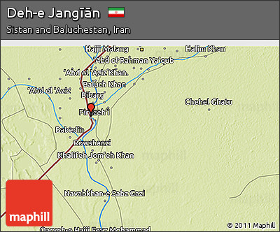 Physical 3D Map of Deh-e Jangīān