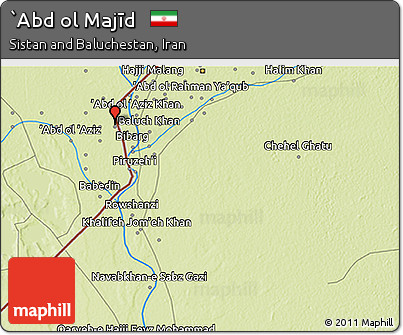 Physical 3D Map of `Abd Ol Majīd