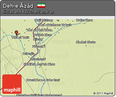 Physical 3D Map of Deh-e Āzād