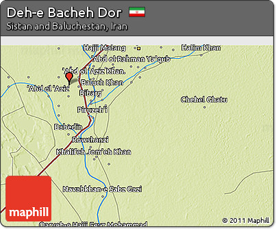 Physical 3D Map of Deh-e Bacheh Dor