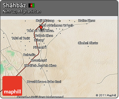 Satellite 3D Map of Shāhbāz