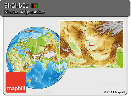 Physical Location Map of Shāhbāz