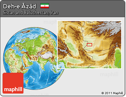 Physical Location Map of Deh-e Āzād