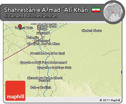 Physical Panoramic Map of Shahrestān-e Aḩmad `Alī Khān