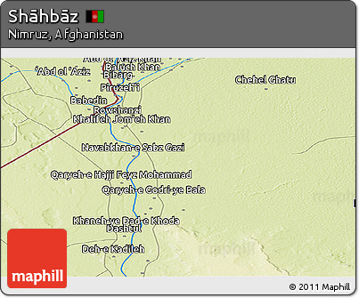 Physical Panoramic Map of Shāhbāz