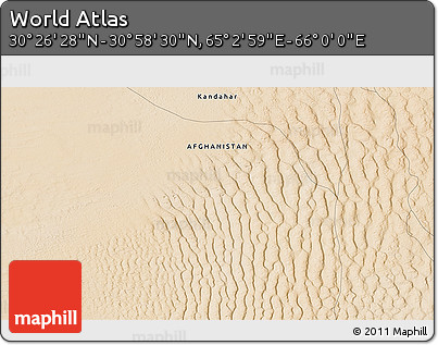 Satellite 3D Map of the Area around 30° 42' 29" N, 65° 31' 30" E