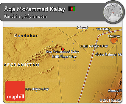 Physical 3D Map of Āqā Moḩammad Kalay