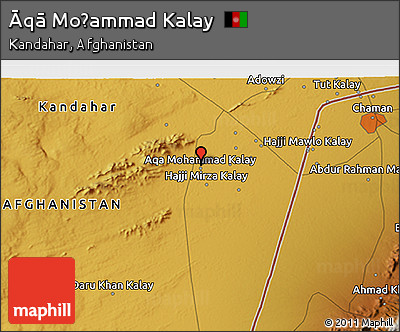 Physical 3D Map of Āqā Moḩammad Kalay