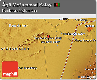Physical 3D Map of Āqā Moḩammad Kalay