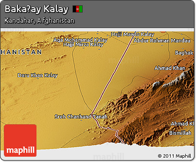 Physical Panoramic Map of Bakaṟay Kalay