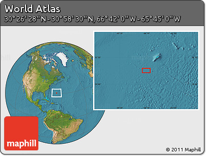 Satellite Location Map of the Area around 30° 42' 29" N, 66° 13' 29" W