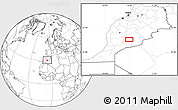 Blank Location Map of the area around 30° 42' 29" N, 6° 43' 29" W