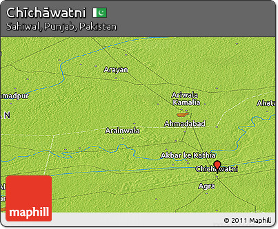 Physical Panoramic Map of Chīchāwatni