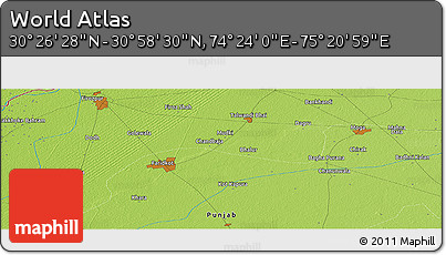 Physical Panoramic Map of the Area around 30° 42' 29" N, 74° 52' 30" E