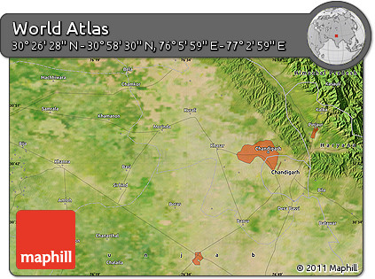 Satellite Map of the Area around 30° 42' 29" N, 76° 34' 29" E