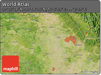 Satellite Map of the Area around 30° 42' 29" N, 76° 34' 29" E