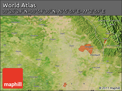 Satellite Map of the Area around 30° 42' 29" N, 76° 34' 29" E