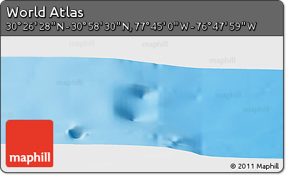 Physical Panoramic Map of the Area around 30° 42' 29" N, 77° 16' 30" W