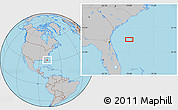 Gray Location Map of the area around 30° 42' 29" N, 78° 58' 29" W