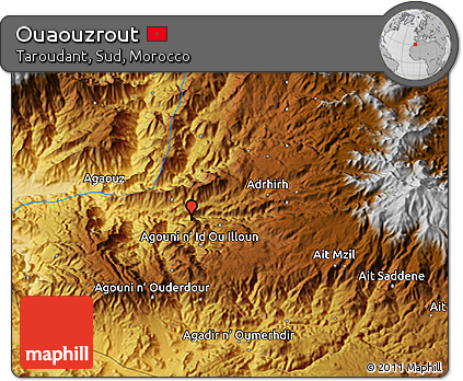 Physical 3D Map of Ouaouzrout