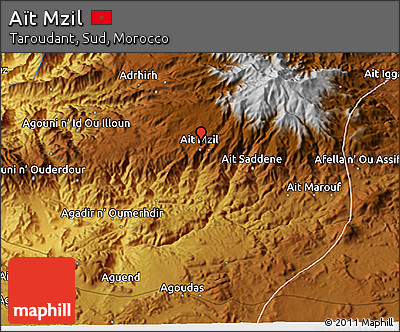 Physical 3D Map of Aït Mzil