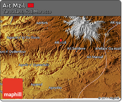 Physical 3D Map of Aït Mzil