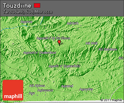 Political 3D Map of Touzdiine