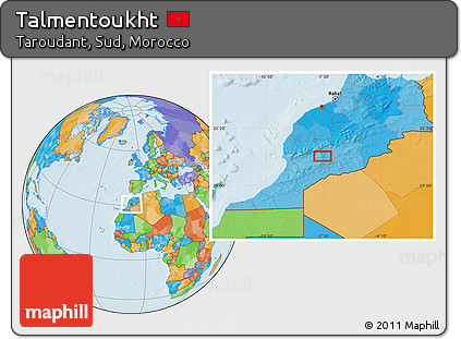 Political Location Map of Talmentoukht